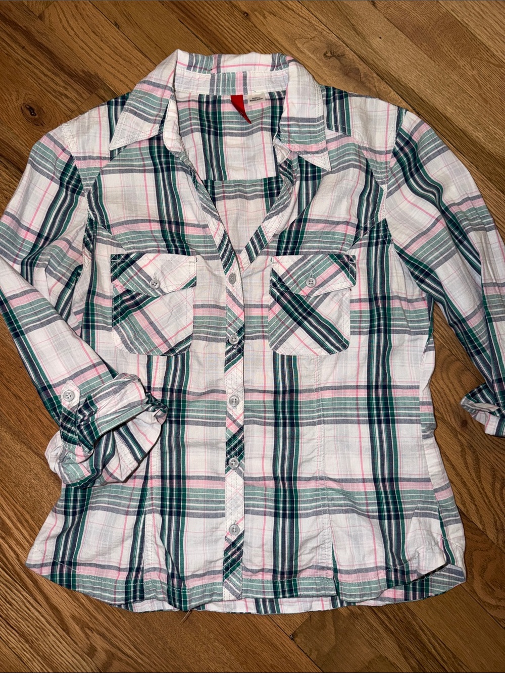 H&M Vintage Plaid Button Down Size 10/M